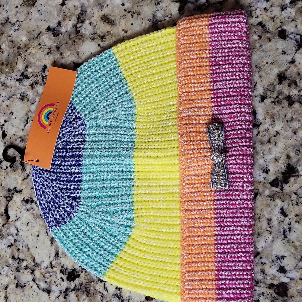 Kurt Geiger Rainbow Micro Bow Beanie